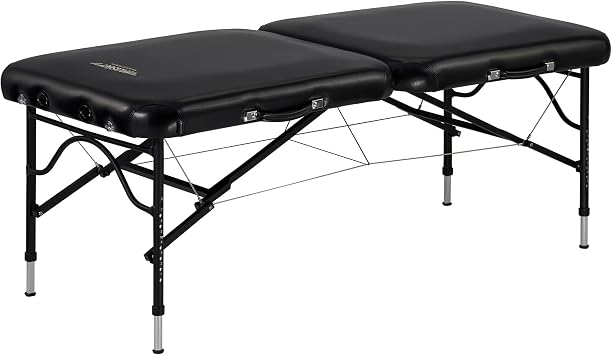 Master Massage 76cm StratoMaster LX Ultra-Light Weight Aluminum Portable Massage Table Package- Tattoo Bed- Lash Tables- Black