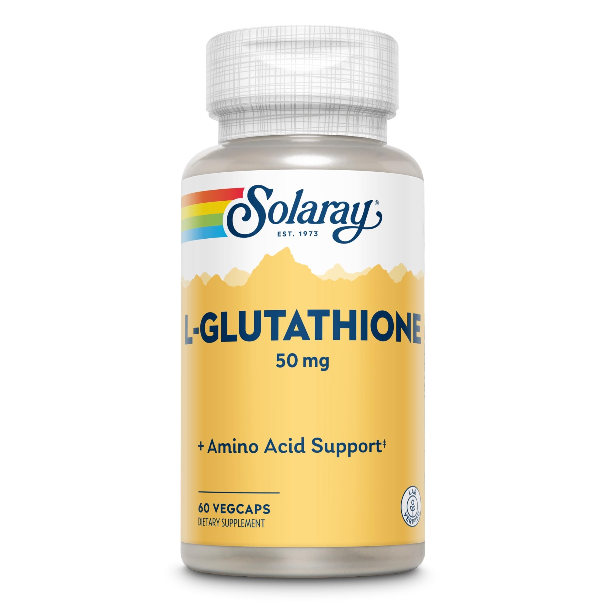 Amazon.com: SOLARAY Tapa vegetal de L-glutatión (Btl-Plástico) 50mg