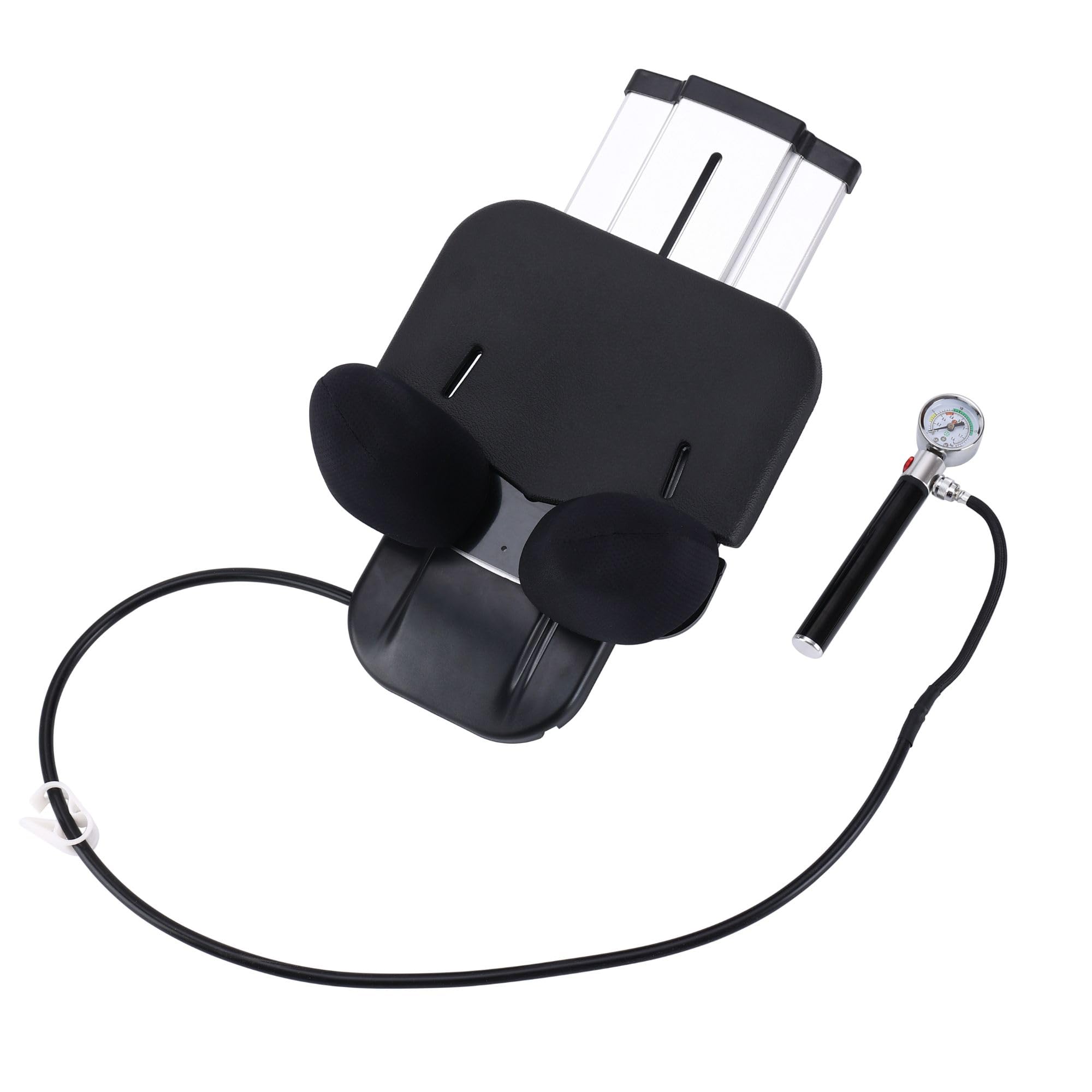 Photo 1 of Cervical Neck Traction Device with Pressure Gauge - Clinical Grade Spine Decompression Stretcher & Air Pump, Adjustable Support Brace for Pinched Nerve & Posture Correction