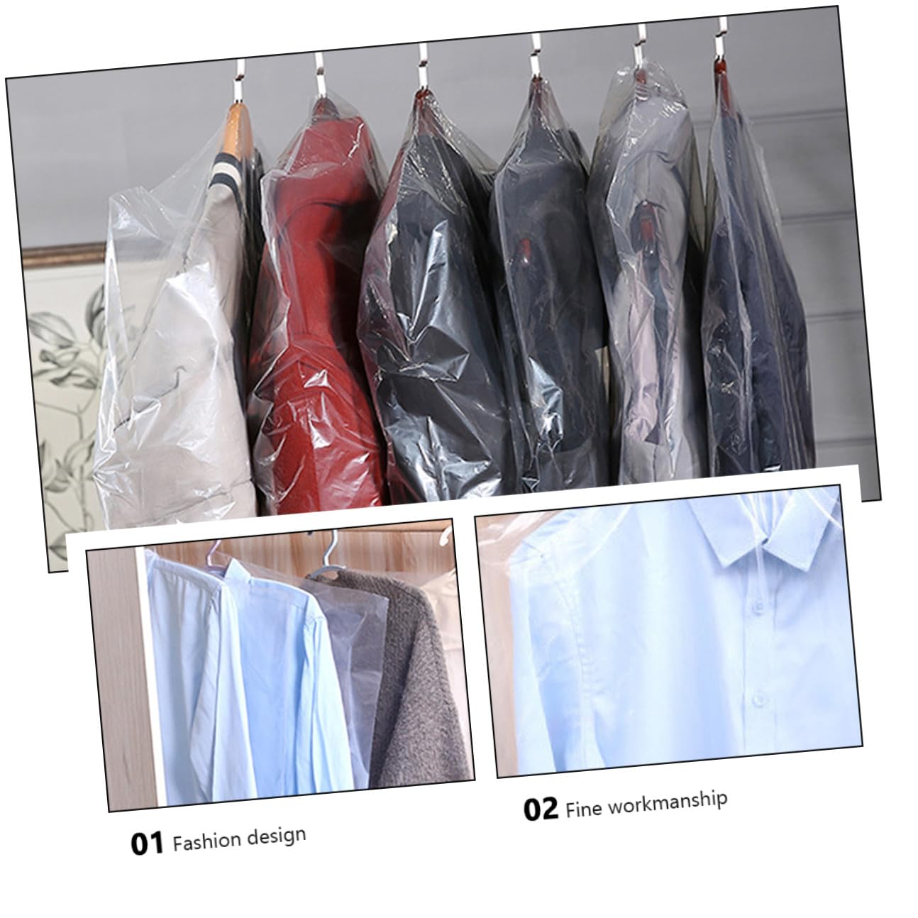 Fundas para Colgar Ropa 50 Unidades Peva 60x150 Cm