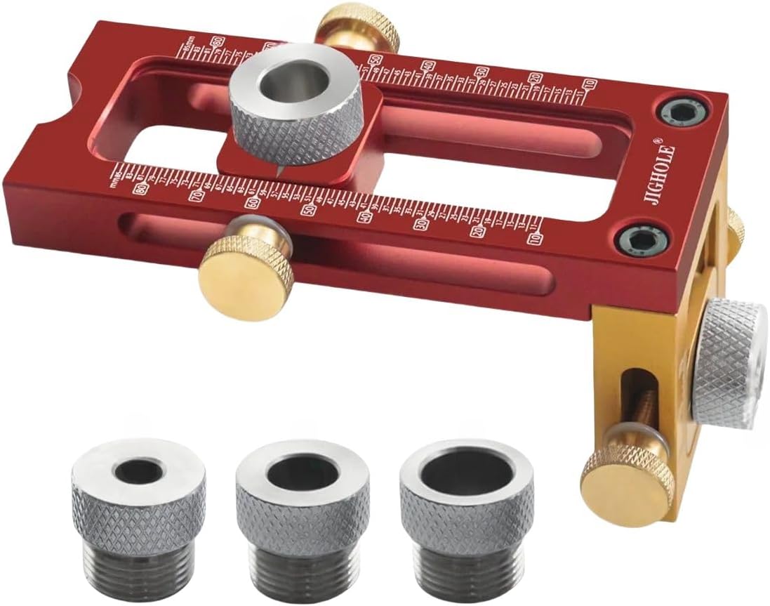 Adjustable Screw Jig 2 In 1 Cross Dowel Drill Guide Kit Woodworking Drilling Puncher Locator Pocket Hole Jig (Set A)