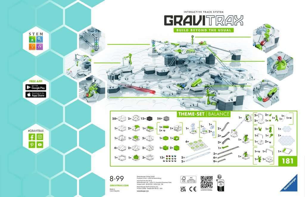 Ravensburger - Gravitrax Starter Set Balance 168 pezzi | Rompicapo Bambini Con Le Biglie | Giochi Bambino 8 Anni Maschio e Femmine | Giochi Per Bambini Compatibili Con Tutti