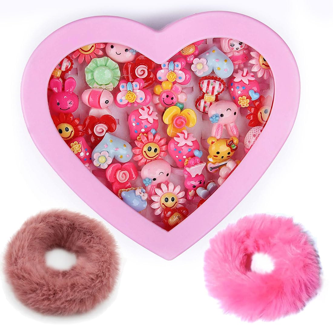AizelX Kids Girls Cartoon Fancy Finger Rings for Birthday Gifts Comes in Pink Heart Shape Box .Suitable for Age 2-10 yrs. (B082XT3GT2) Amazon Price History, Amazon Price Tracker