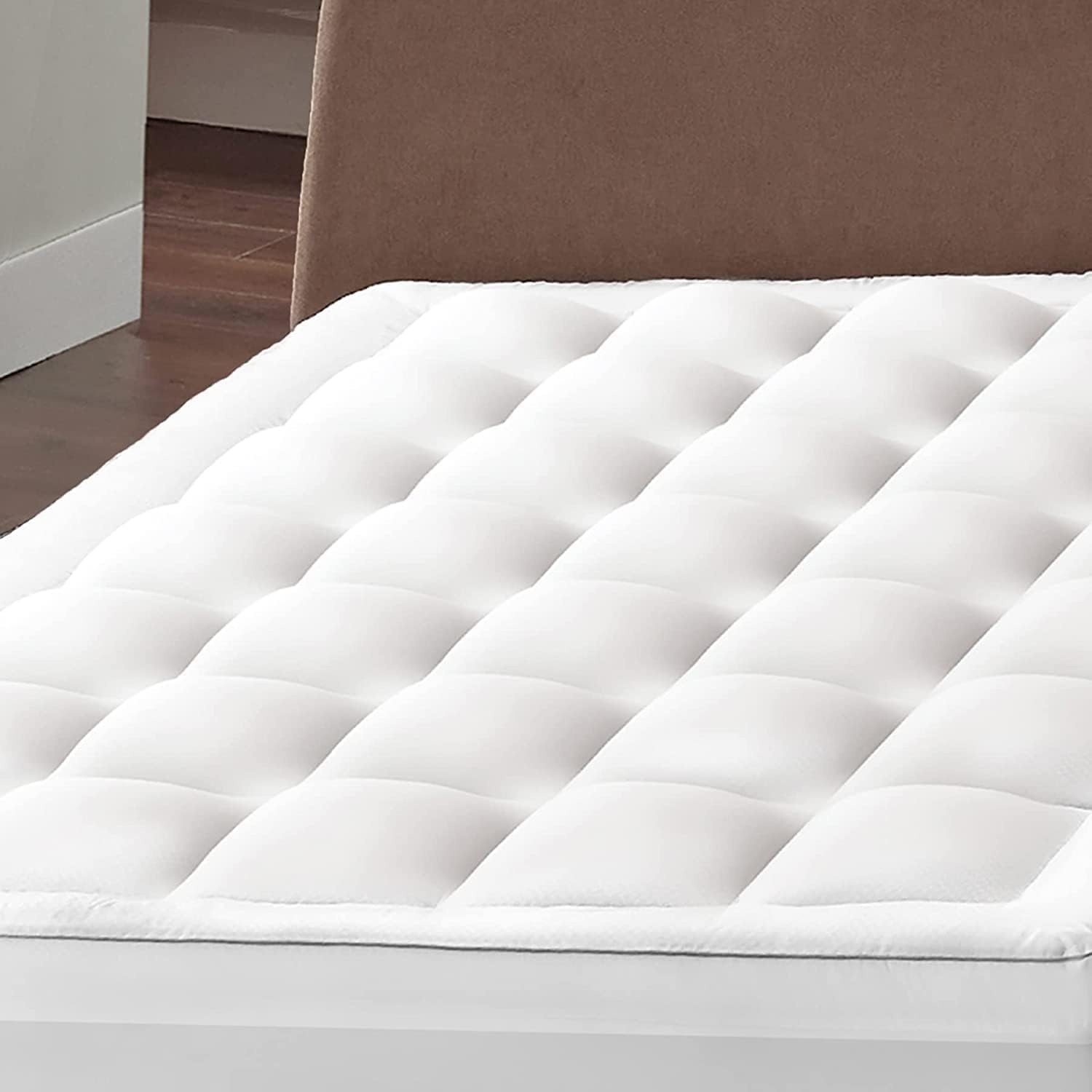 Bedsure Pillow Top Mattress Topper Full XL for Back Pain Extra Thick Mattress Pad Cover with Alternative Down Filling