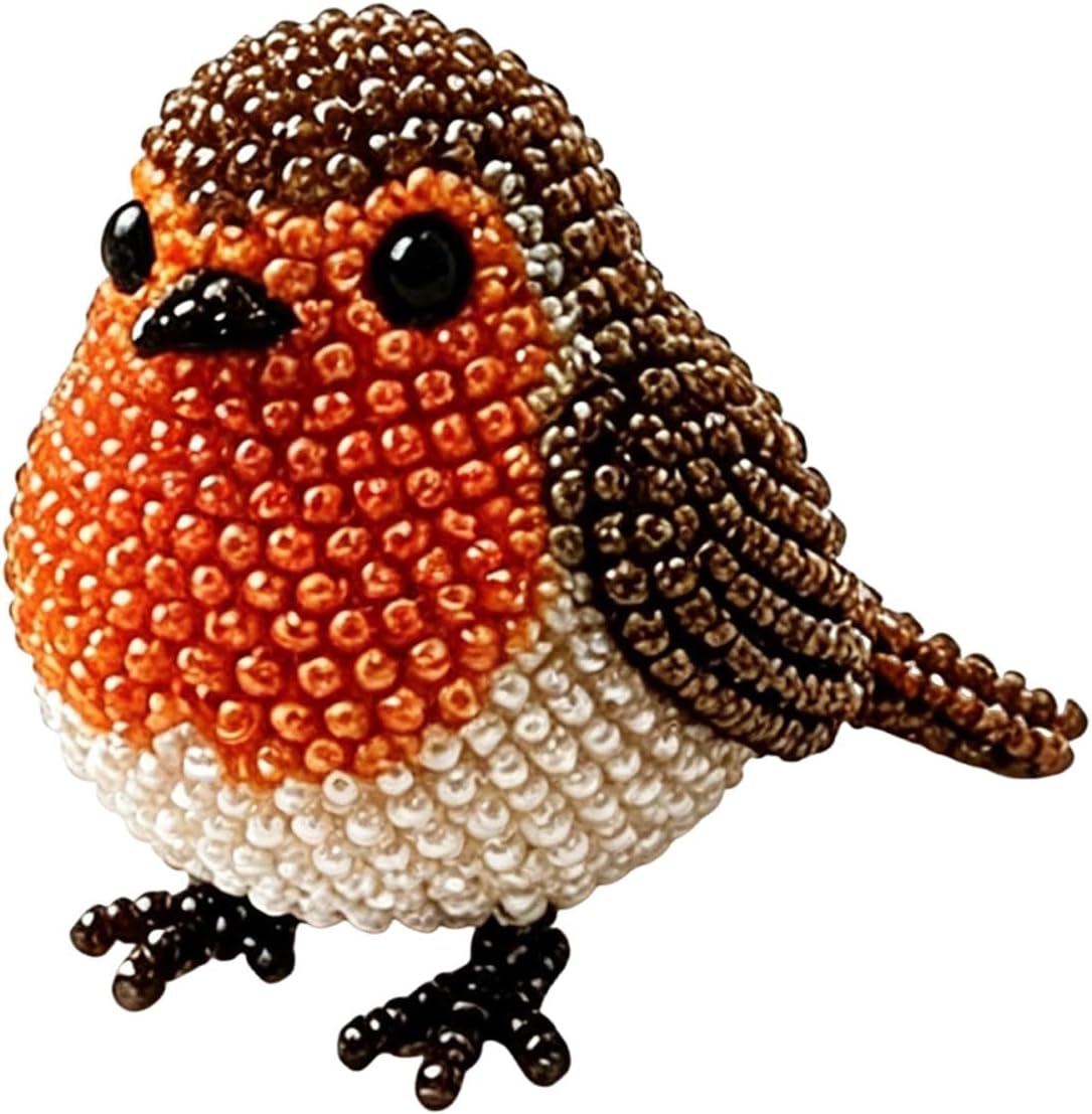 Cute 3D Bird Beaded Embroidery Kit with Beads & Guide