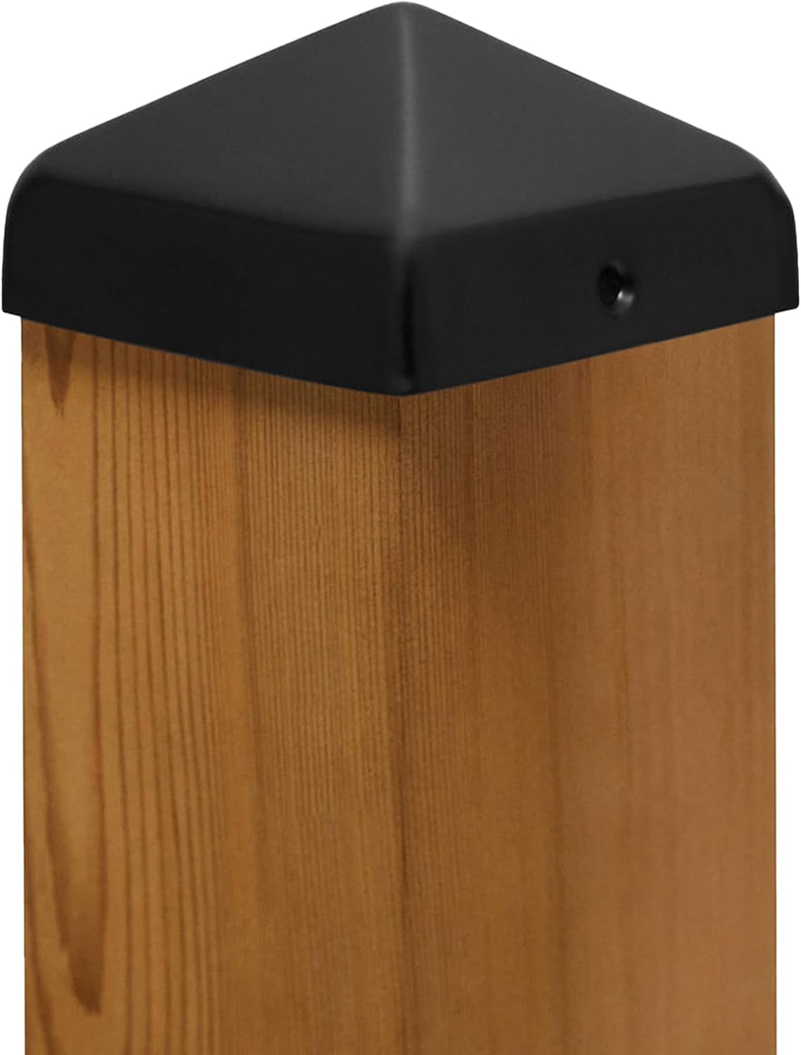 4x4 Pyramid Post Caps (24-Pack) – Stainless Steel, Matte Black – Fits 3.5 x 3.5 Wood Posts – Extended Lip – Rustproof Fence or Deck Cap Set – Screws Included