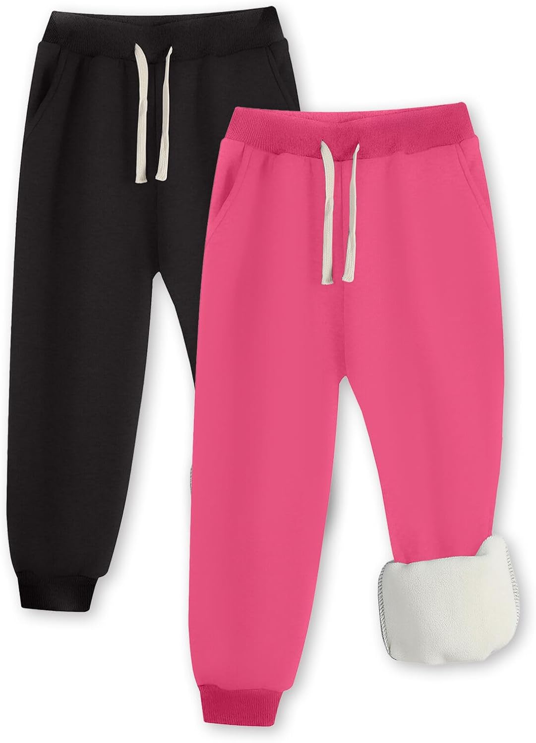 Shouldin 2-Pack Kids Sweatpants Toddler Fleece Jogger Pants Athletic Elastic Waistband Sweatpants for Boys and Girls