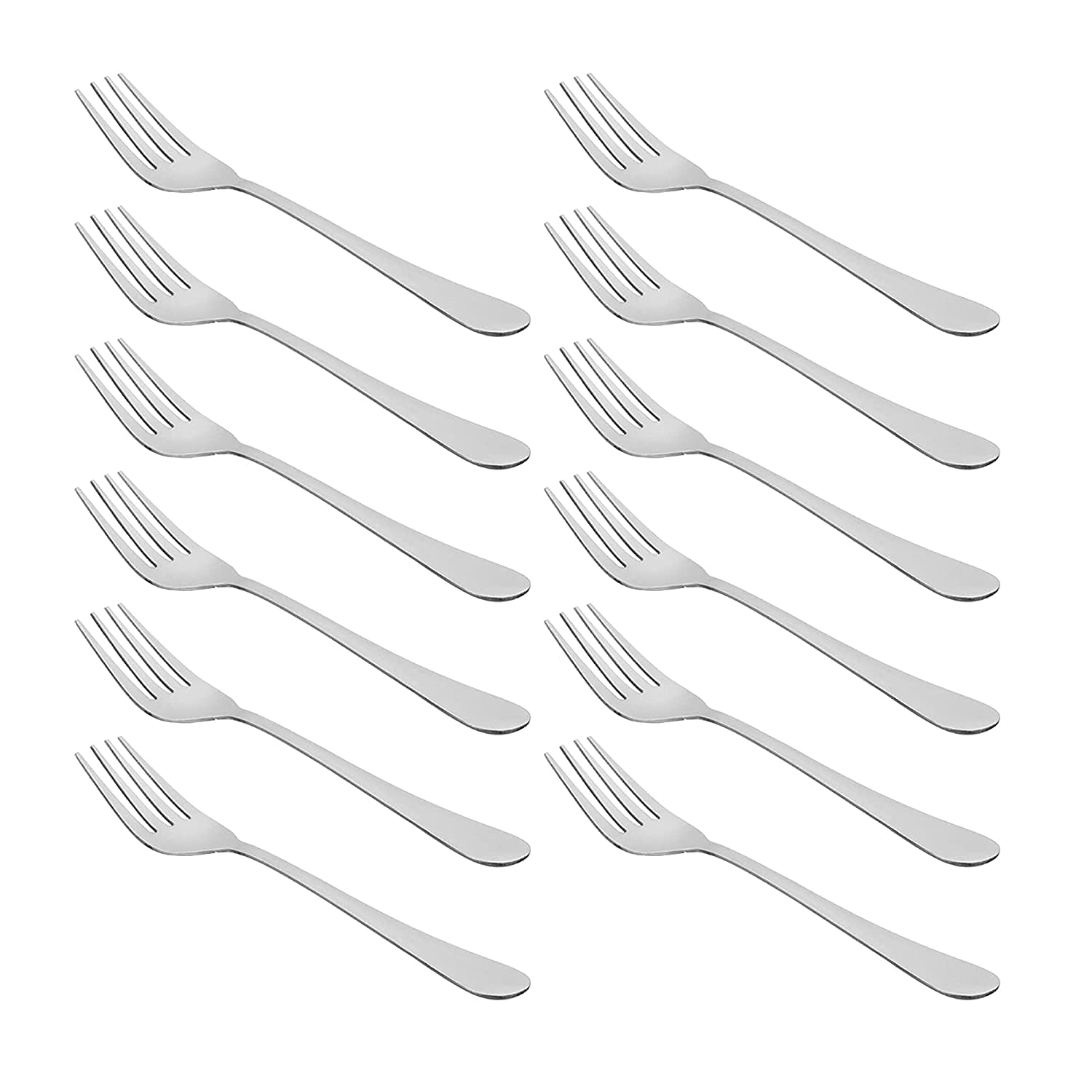 MARWALL 12 Piece Set Stainless Steel Tea Fork Set, Small Size Fork (Contains: 12 Tea Forks), Silver