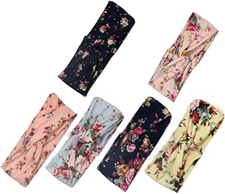 6Pcs Fasce per Yoga da Donna Sport Allenamento in Esecuzione Headwrap Fascia per Fiori Annodata Fascia Elastica per Capelli Larghi per Donne a Casa Ragazze Colore Misto