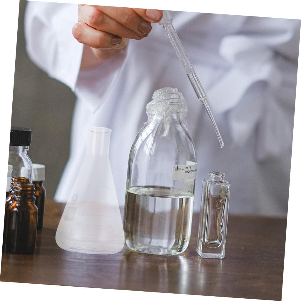 4pcs Thickened Borosilicate Glass Conical Flasks Wide Neck Erlenmeyer Lab Flasks for Chemistry Experiments Safe Heat-Resistant School Science Accessories