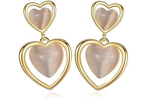 Christmas Cat Earrings for Women, Double Heart Earrings for Women Girls