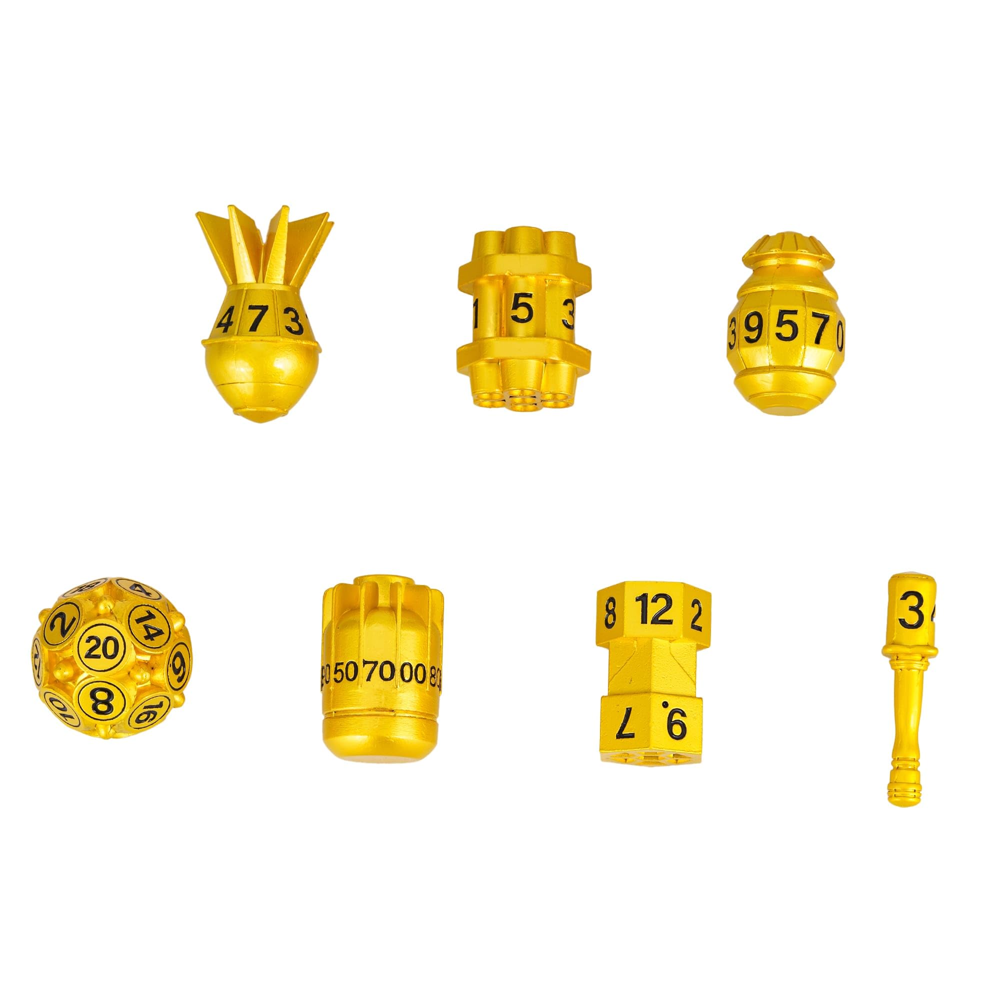 UDIXI Metal Dice Set D&D 7PCS RPG Polyhedral Metal DND Dice Set Gold Finish