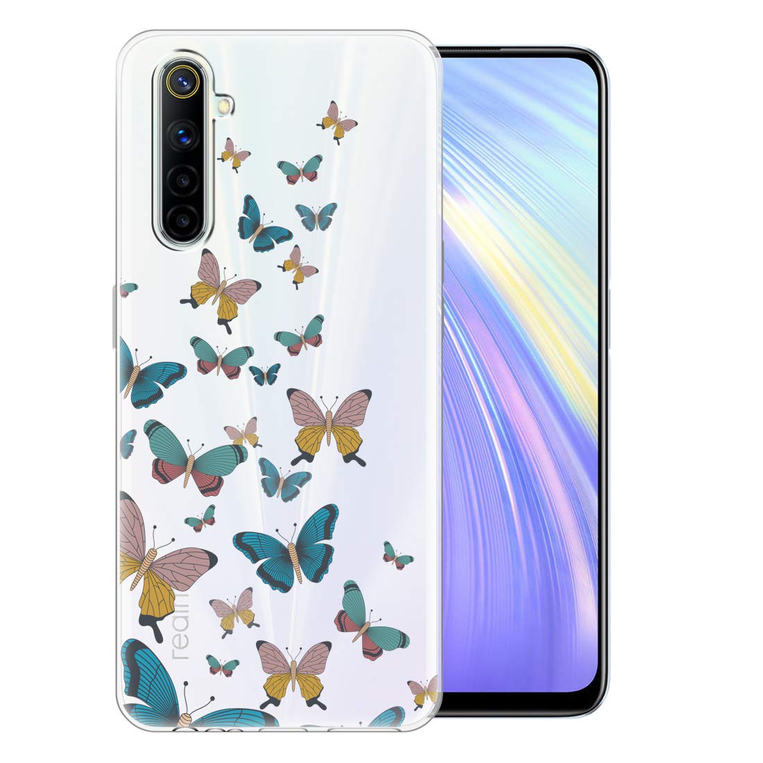 Fashionury Silicone Blue and Pink Butterfly Printed Soft Back Cover Case for Realme 6/ Realme 6I /Designer Transparent Back Cover for Realme 6/ Realme 6I (B08BZFBK2B) Amazon Price History, Amazon Price Tracker