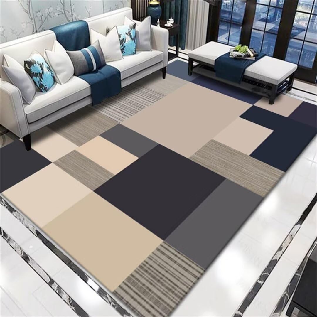 Tapis de salon gris 180x250cm rectangulaire doux pour grand espace