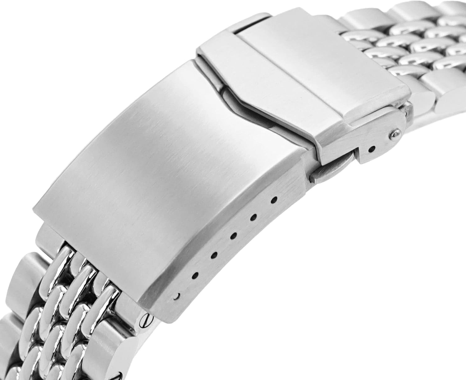 MiLTAT 20mm Goma BOR 316L Stainless Steel Metal Watch Band Straight End