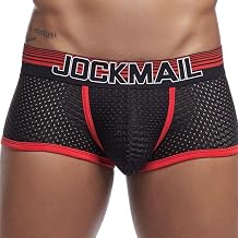 JOCKMAIL Mens Underwear Boxer Briefs Mesh Breathable Boxer Briefs Soft Stretch Trunks