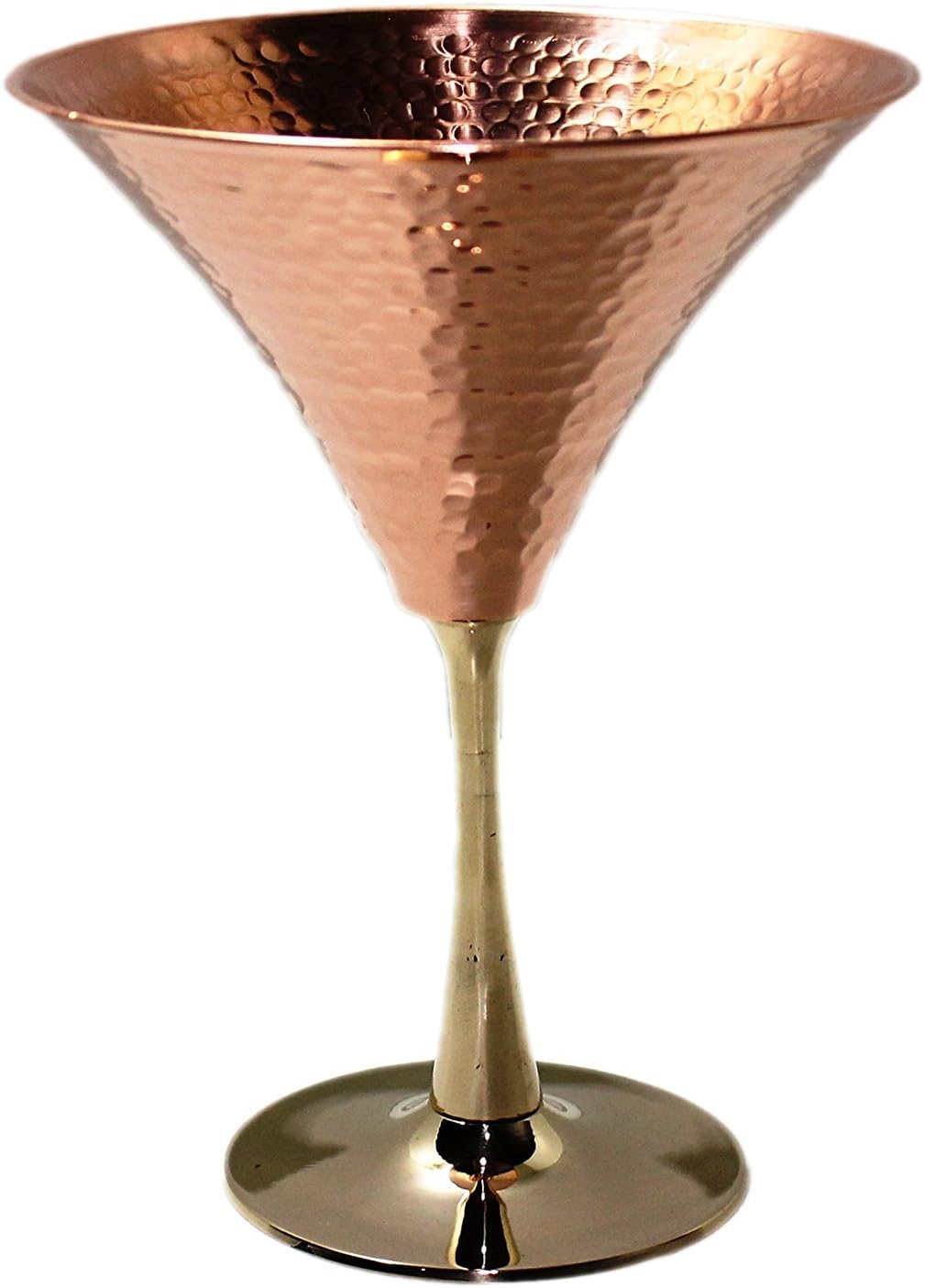STREET CRAFT Solid Copper Martini Glasses,Beautifully Hand- Crafted Hammered Copper Martini Glass holds 10 Ounce.