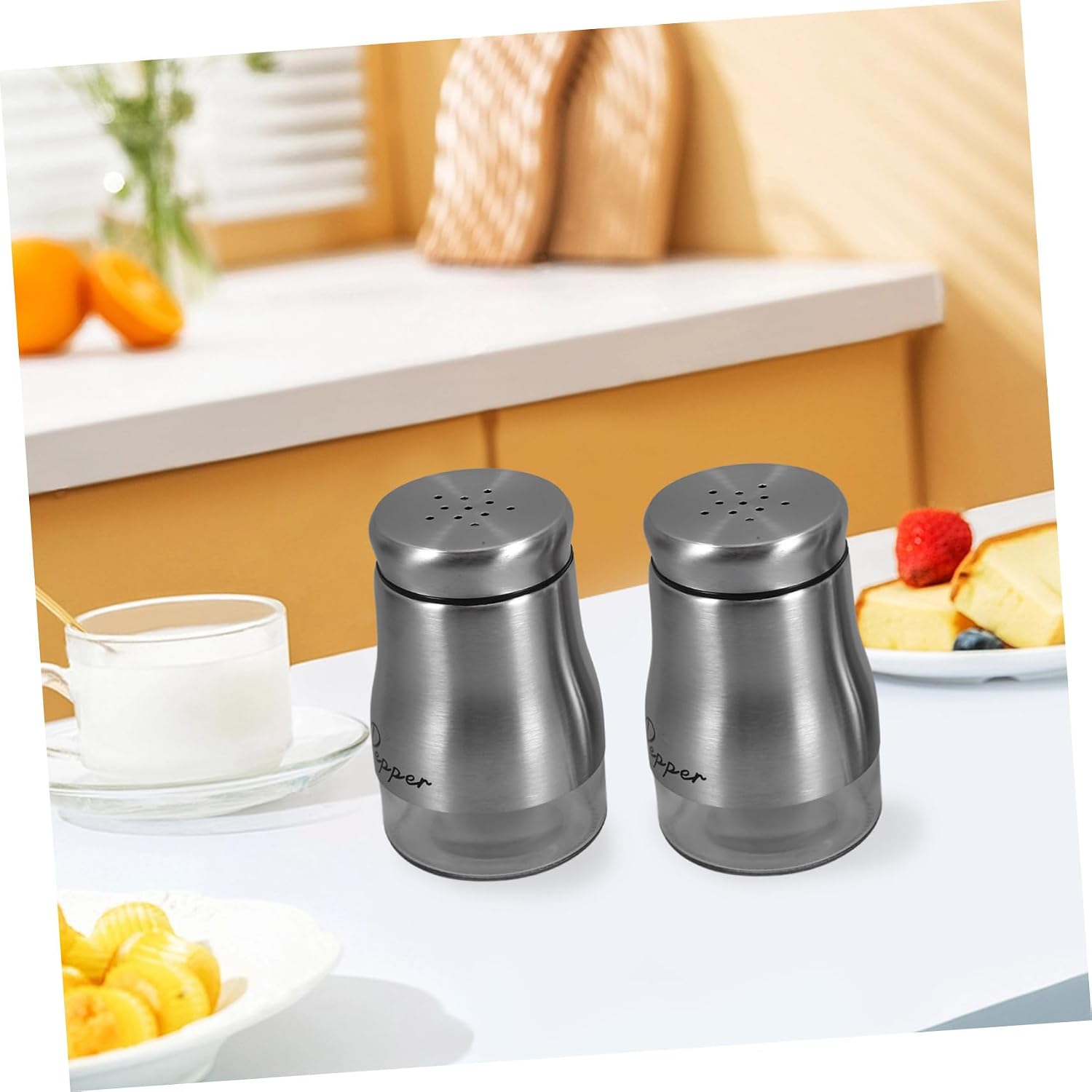 2pcs Glass Dispenser Set Rack Kitchen Seasoning Dispenser Portable Condiment Bottles for Spices and Seasonings