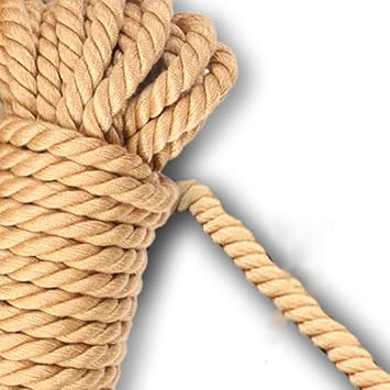 1 Pack 32ft 8mm Soft Silk Braided Rope Twisted Cord - Beige