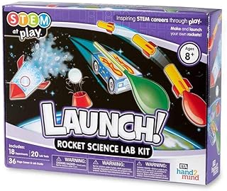 hand2mind Launch! Rocket Kids Science Kits, 18 STEM Experiments and Activities, Make Your Own Rocket, Solar System & Rocket Races | Educational Toys | STEM Authenticated