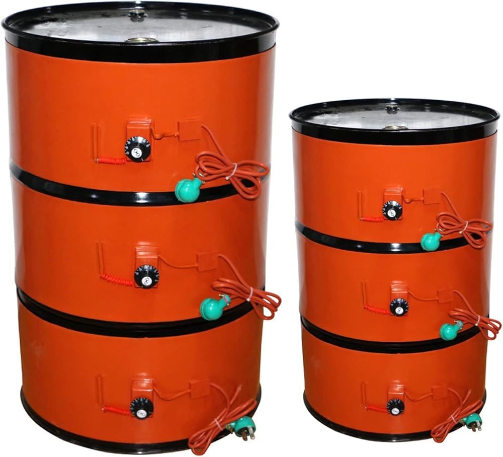 Metalowy Podgrzewacz Beczek 220 V do Miodu I Oleju – Elektryczna Mata Grzewcza Z Regulowanym Termostatem, Silikonowa Osłona 20 L, Podgrzewacz do Beczek, Praktyczny Podgrzewacz Beczek 860x200 mm