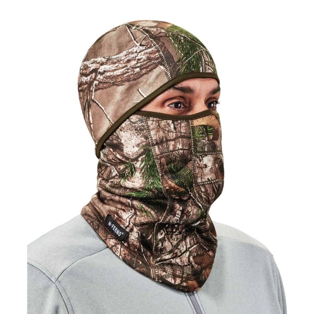 Ergodyne - 16833 N-Ferno 6823 Sturmhaube, Skimaske, windabweisende Camouflage-Gesichtsmaske, aufklappbares Design zum Tragen als Halstuch, Realtree Camouflage, Einheitsgröße