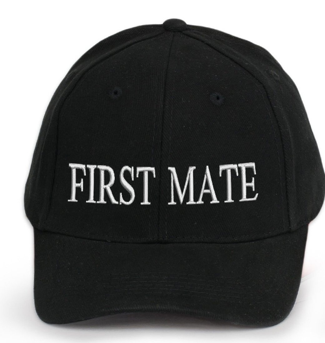 4Sold Boys First Mate Ancient Mariner, Captain Cabin Crew Yachting Baseball Cap Inscription Lettering Black White (First Mate)