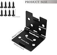 Vista 2 de Bisagra de resorte de apertura automática cuadrada negra de 90 grados pequeña de 2 pulgadas de longitud, con tornillos, bisagra de resorte de metal