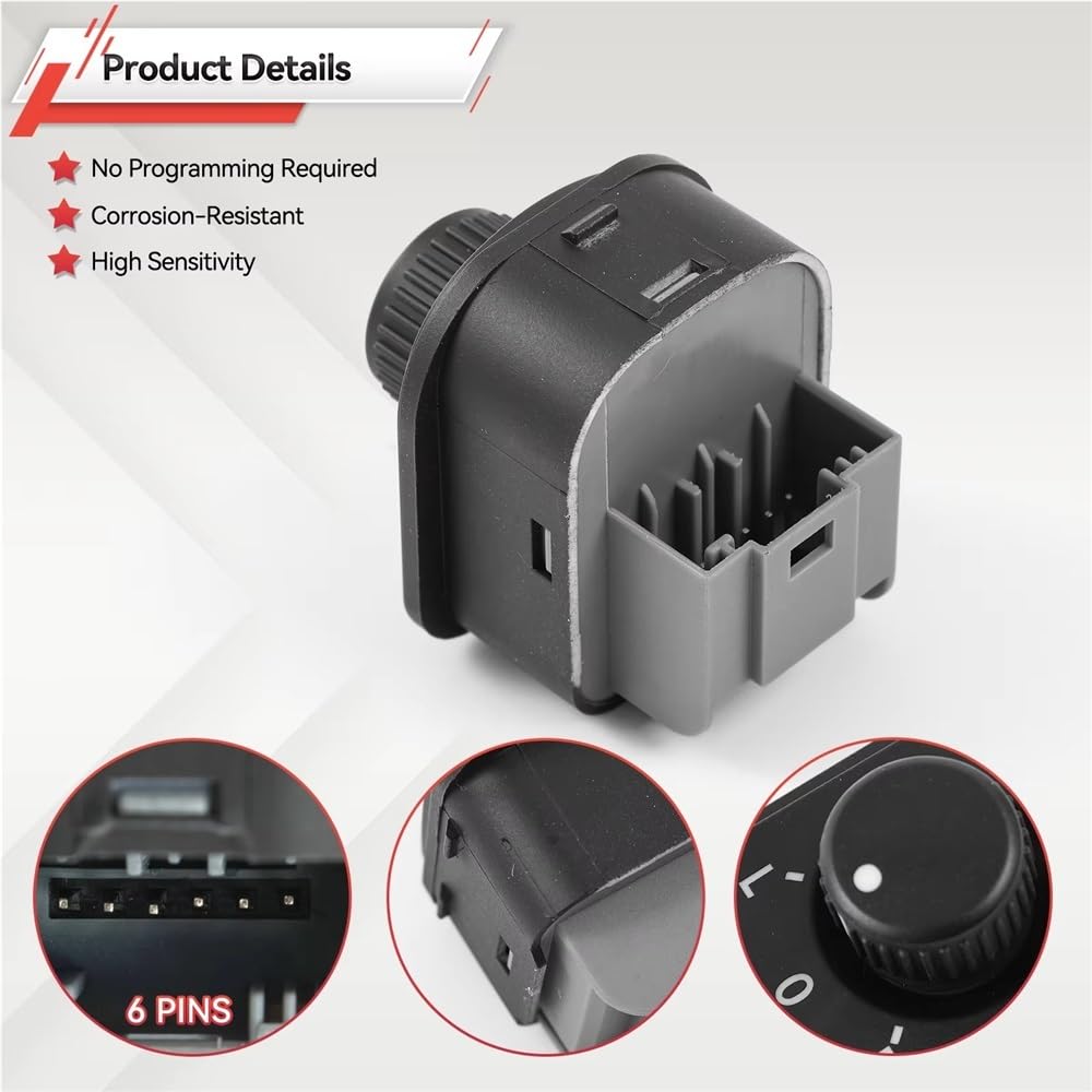 Car Mirror Switch for Seat for Alhambra 2010-1K0959565K 1K0 959 565K Car Rearview Mirror Control Button