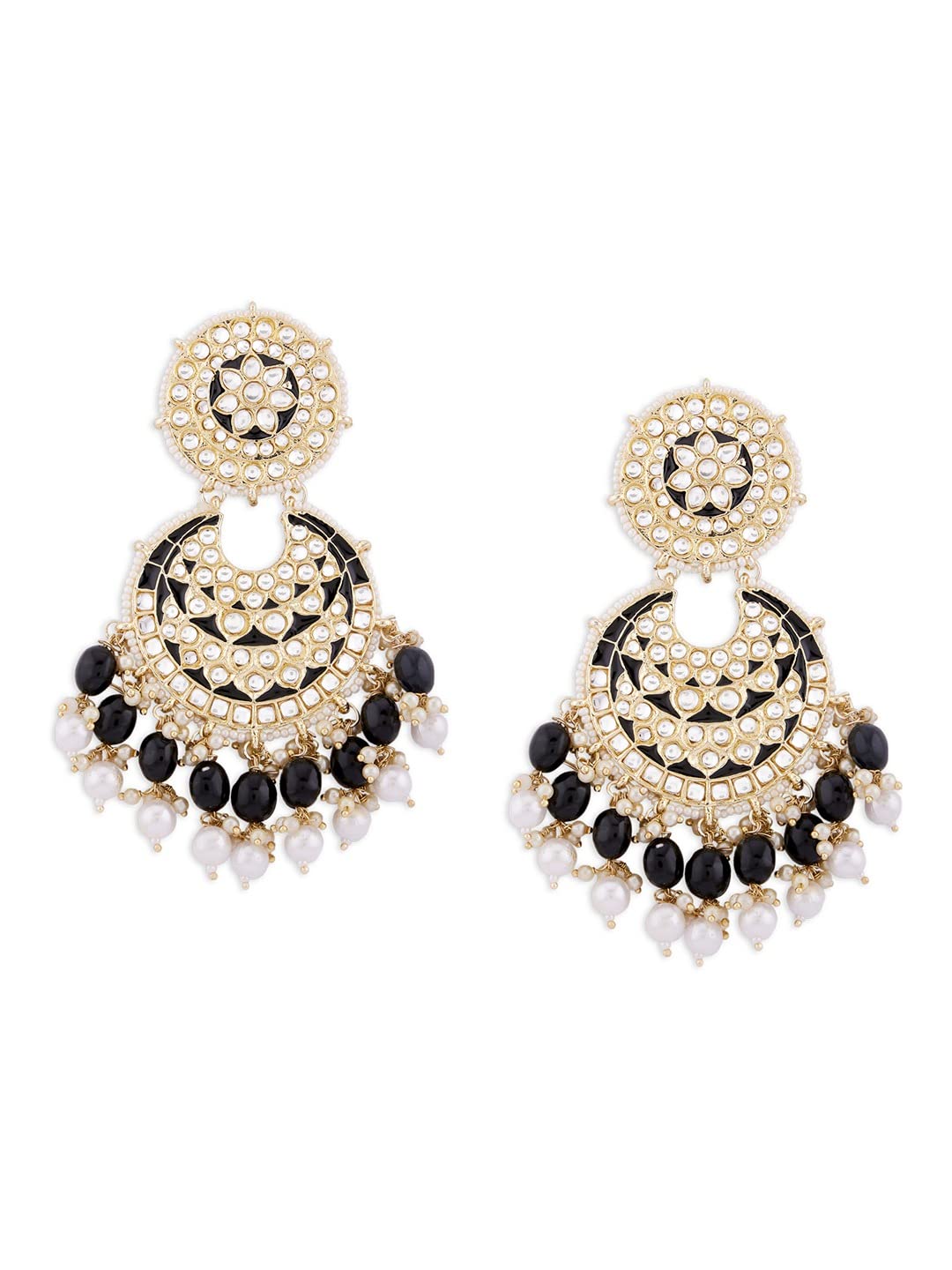 Zaveri Pearls Black Meenakari Kundan & Beads Dangle Earring For Women-ZPFK13769 (B0B1JHCXBV) Amazon Price History, Amazon Price Tracker