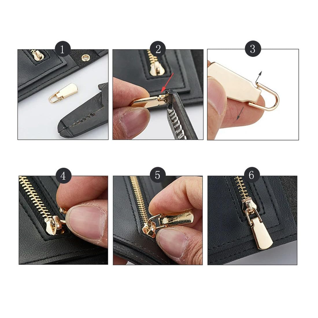 10 Reißverschluss-Laschen Zum Selbermachen – Rutschfester PU-Griff, Nylonschnur, Für Taschen, Jacken, Koffer