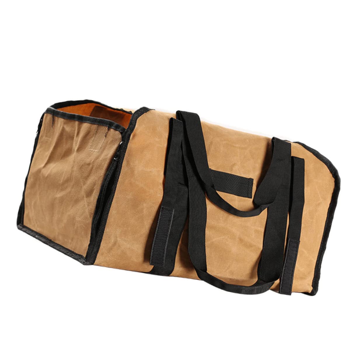 Cabilock Brennholzträger aus Canvas, Khaki, Große Kapazität, Tragbar