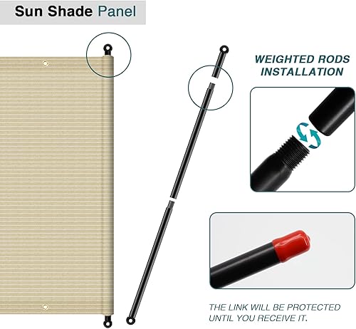 Miniatura 4 de ECOOPTS Toldo para exteriores, 10 x 16 pies, con ojales y varillas pesadas para pérgola, patio, porche (beige)