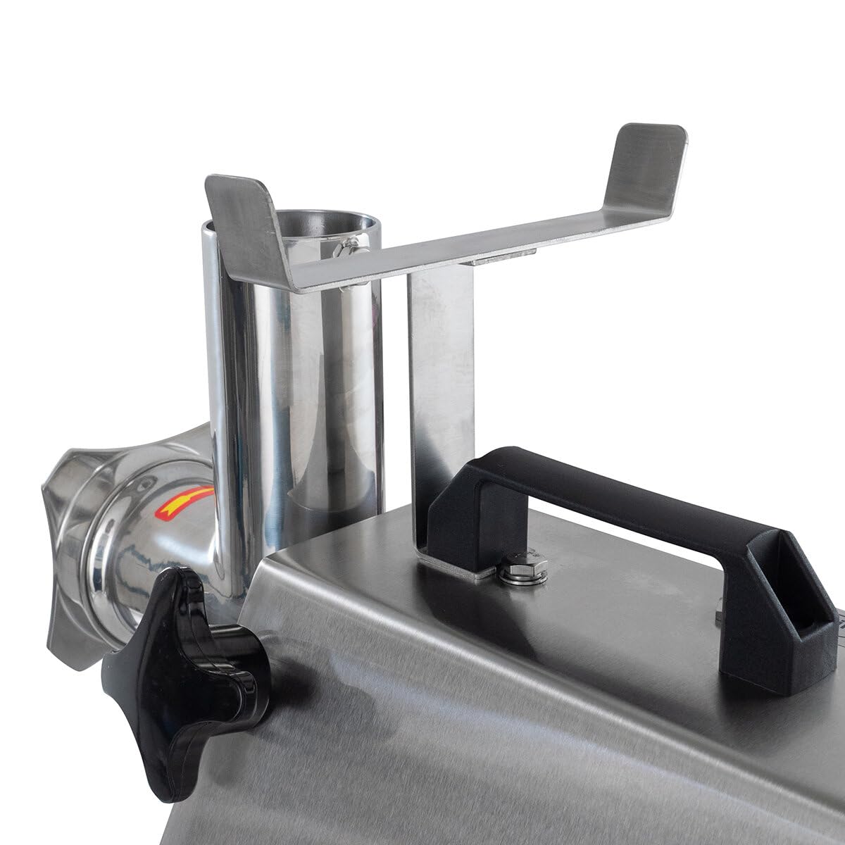 GastroHero Fleischwolf, 220 kg/Stunde, Edelstahl FWE220 | 2 Lochscheiben Ø 6 mm & Ø 8 mm, multifunktional, Hackfleisch, Pasteten oder Brotaufstriche, einfache Handhabung, 46x23x47 cm