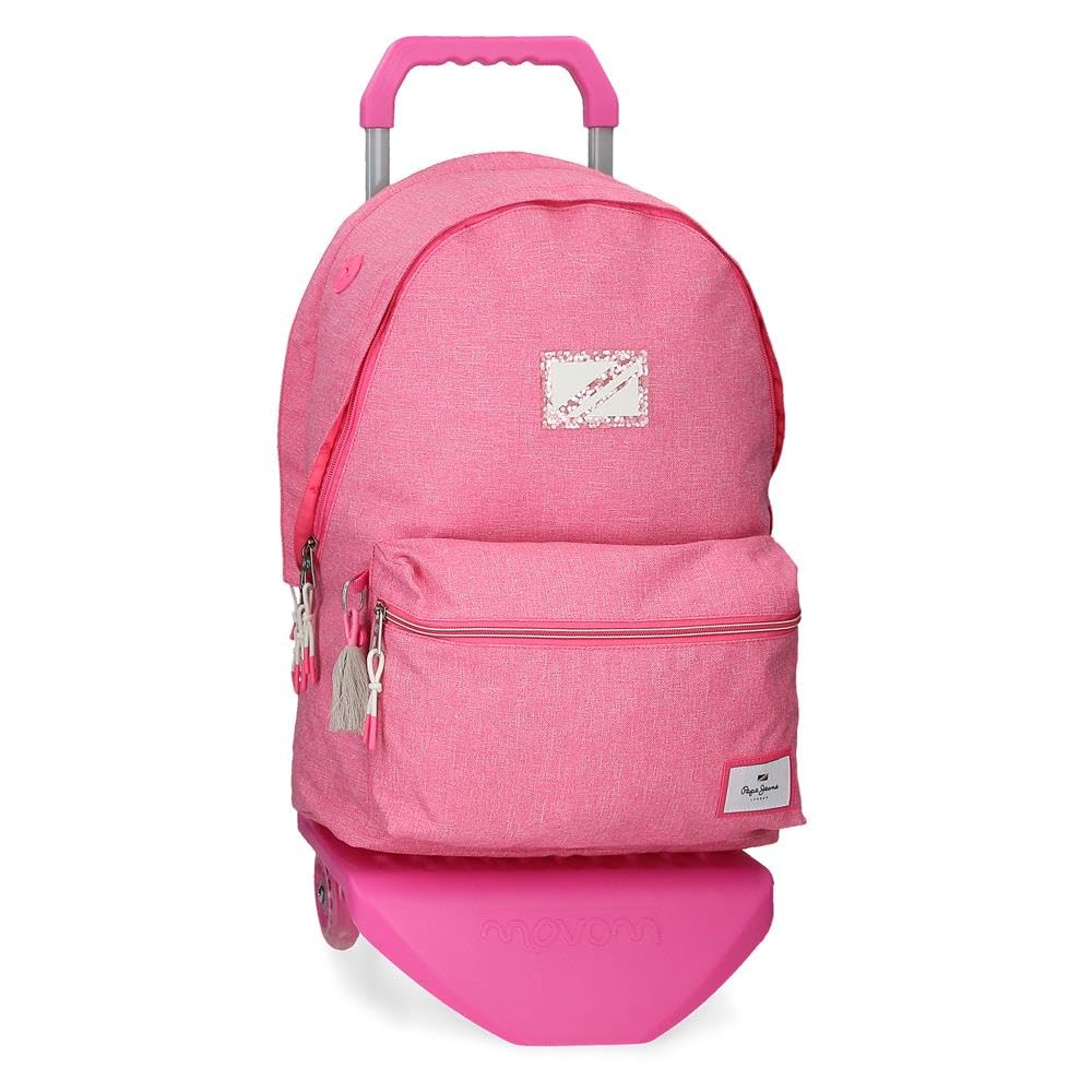 Pepe Jeans Luna Mochila para Portátil Doble Compartimento con Carro 15,6" Rosa 31x44x15 cms Poliéster 20,46L