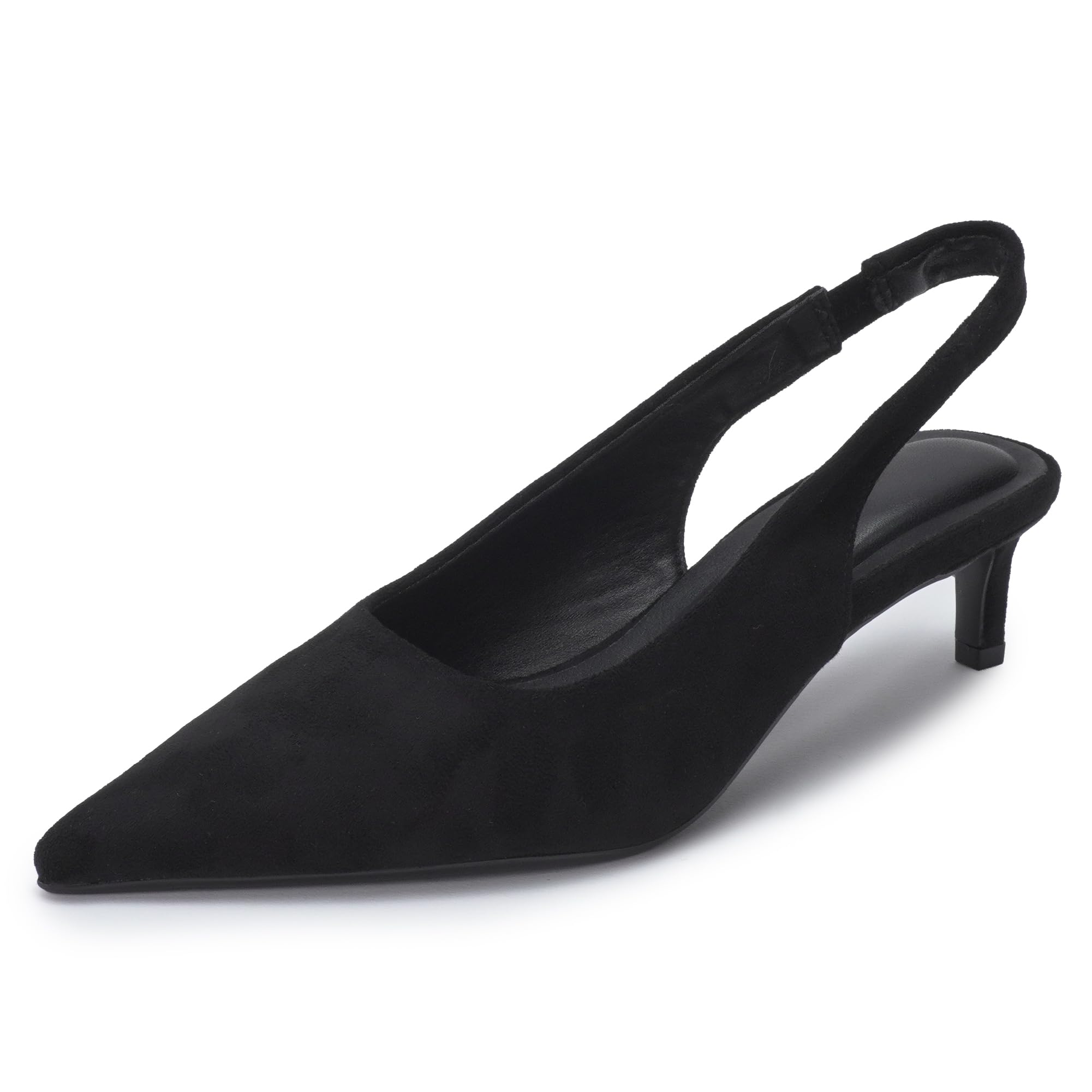 MISSCAI Décolleté Slingback Donna a Punta Tacco 5,5 cm | Scarpe elegante col tacco sottile effetto scamosciato, cinturino posteriore elasticizzato