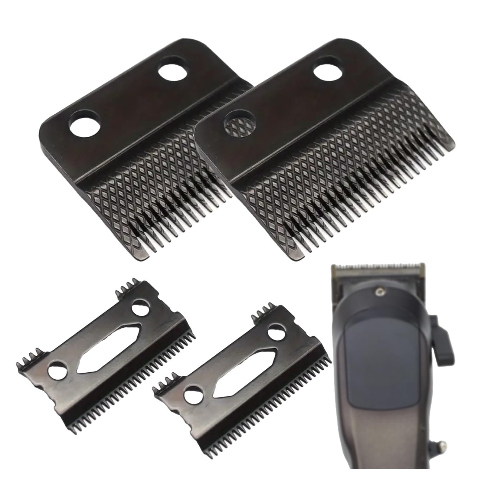 1 Satz Ersatzklingen for Haarschneidemaschinen, Trimmerklingen for Haarschneidemaschinen, kompatibel mit WAHL, 5-Sterne-Haarschneidemaschine 808(2pcs)