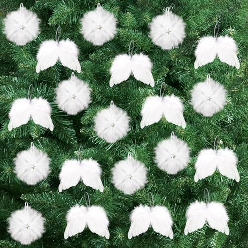 10 Stück Weiße Federflügel Deko - 8x6cm Engelsflügel Für Weihnachtsbaum