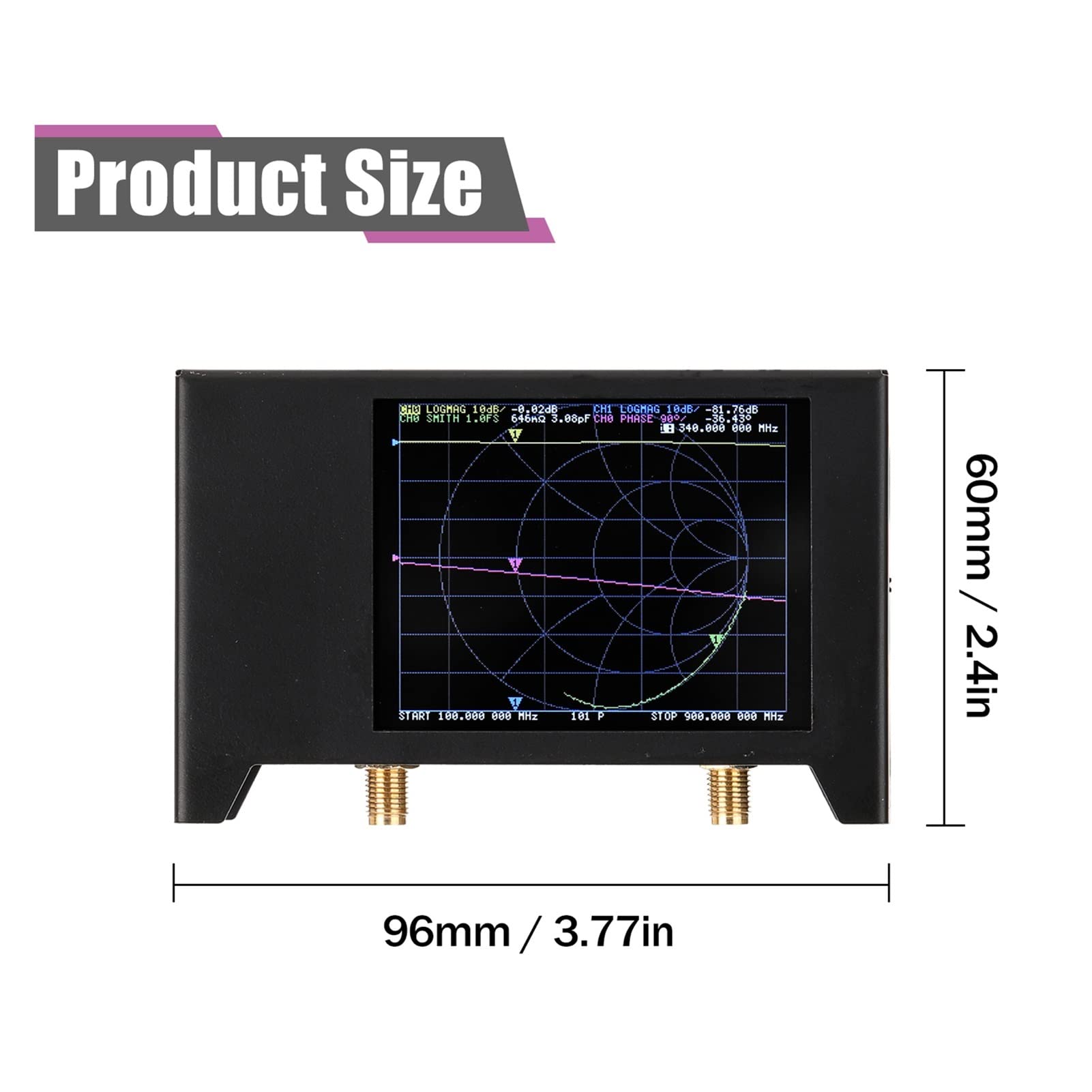 Spektrumanalysatoren 2,8 -Zoll -Bildschirm 3G Vector Network Analyzer S-A-A-2 VNA V2 Antennenanalysator Shortwave HF VHF UHF Messung der S -Parameter, Spannungswellenverhältnis Spannungs-Stehwellenver