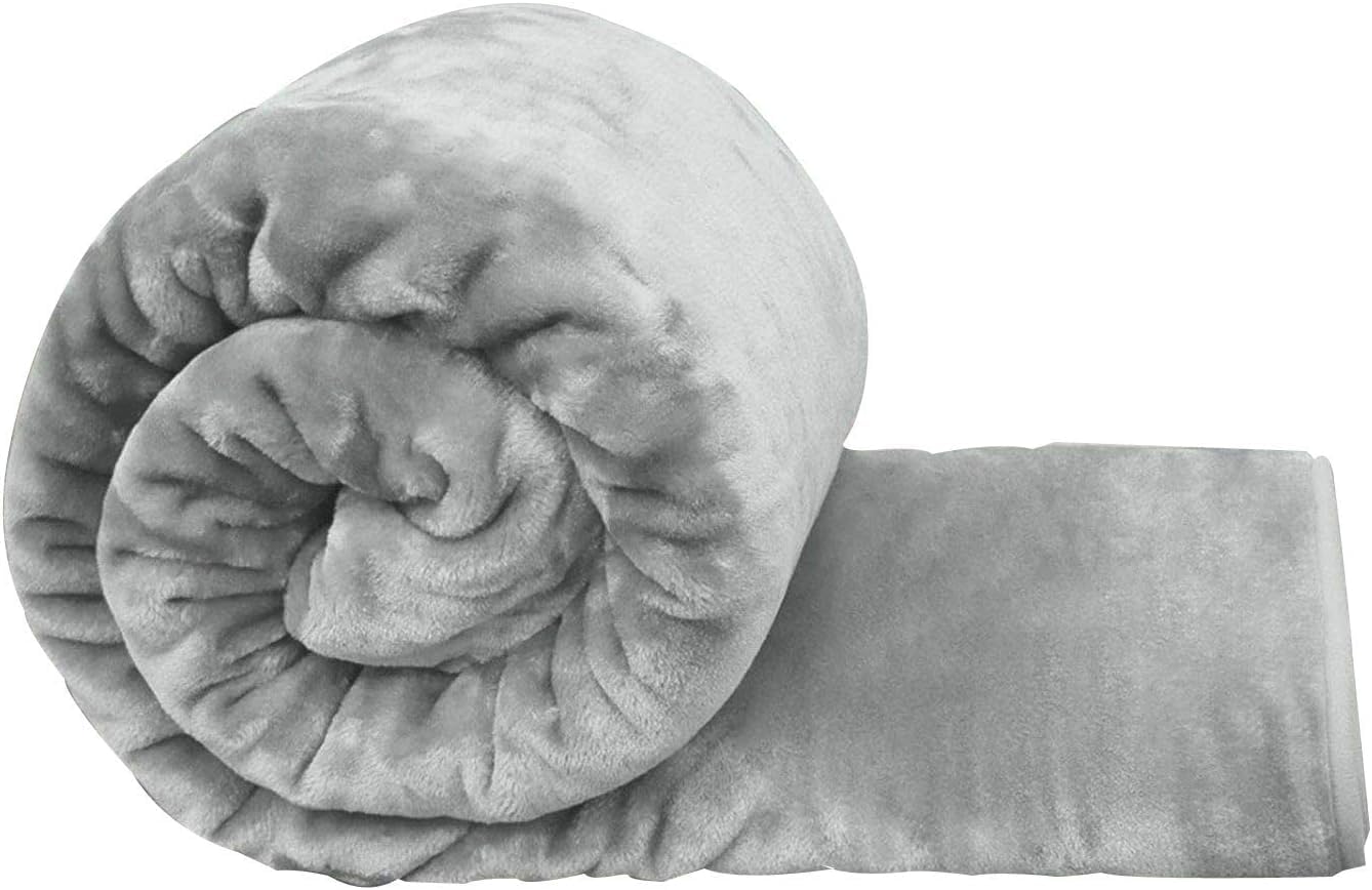 Artistic Fashionista Limited New Thermal Super Soft Velvet Grey Faux Fur Mink Throw Blanket Soft Warm Thick Bed Sofa Cover, Grey, Double Bed 150x200cm