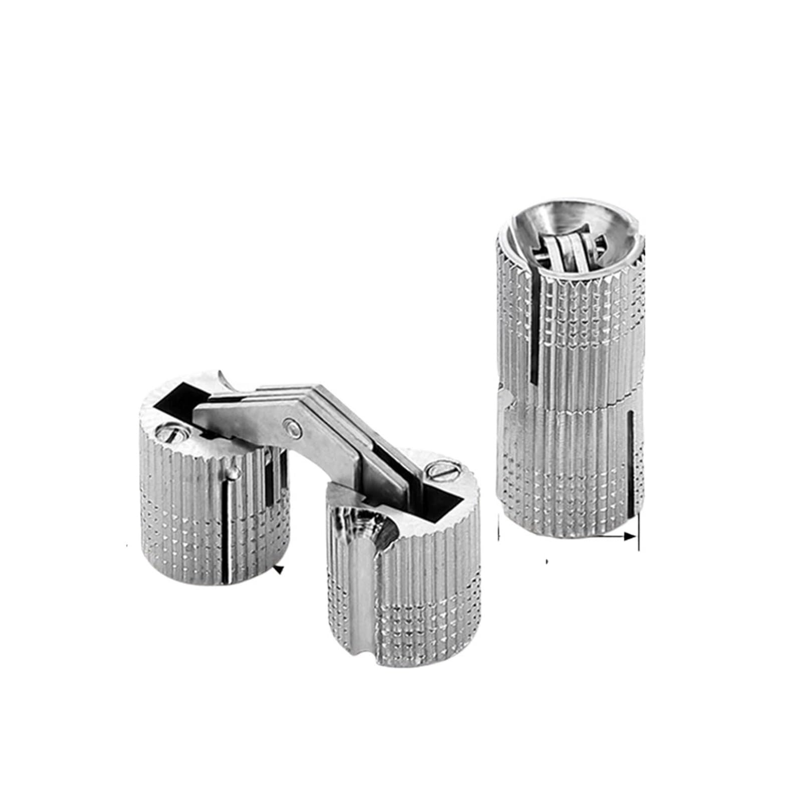 Barrel Hinge, Barrel Hinge Brass Multicolor 8-18mm Cylindrical Concealed Furniture Invisible Box(16mm Silver)
