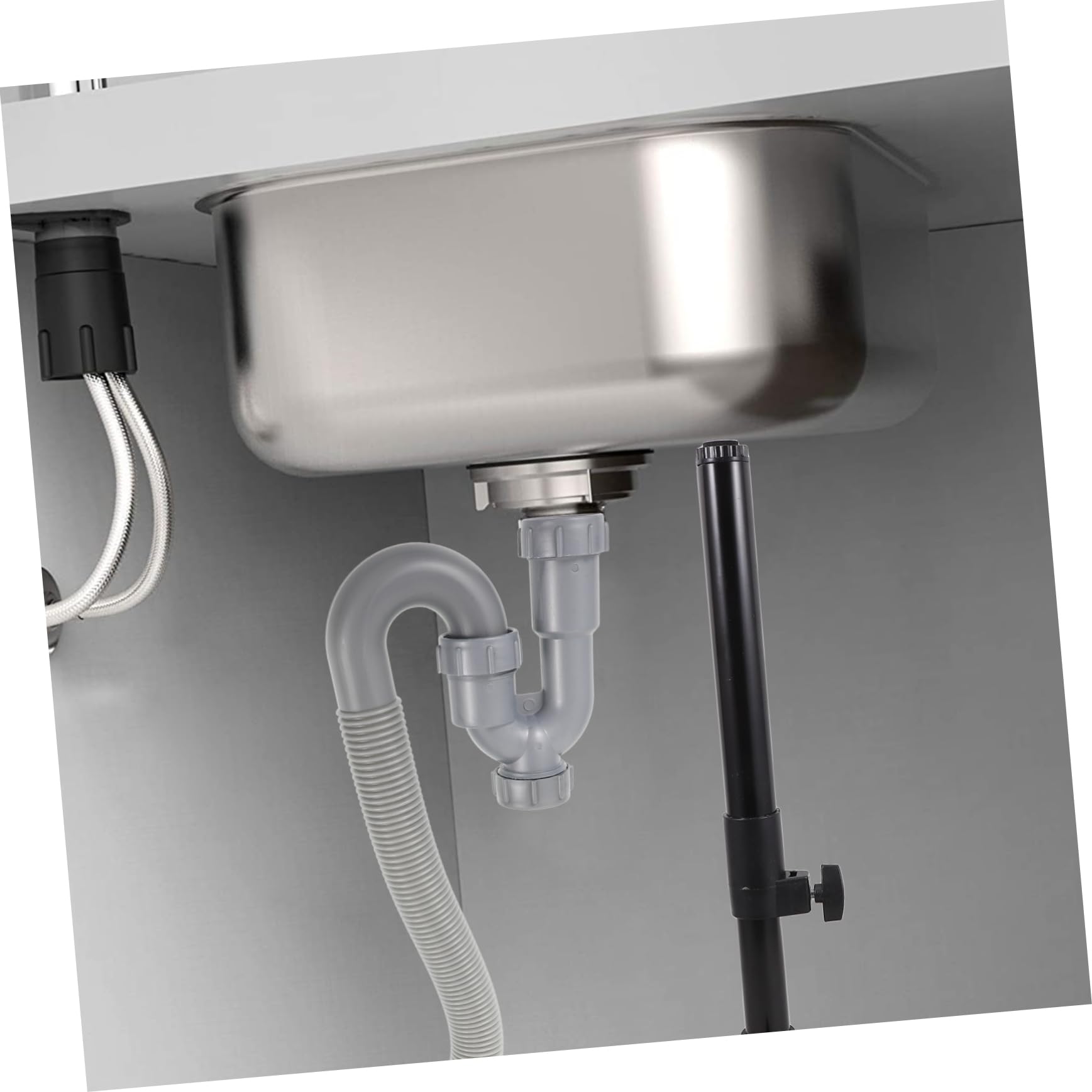 Soporte de Metal para Fregadero bajo Encimera Negro, Ajustable