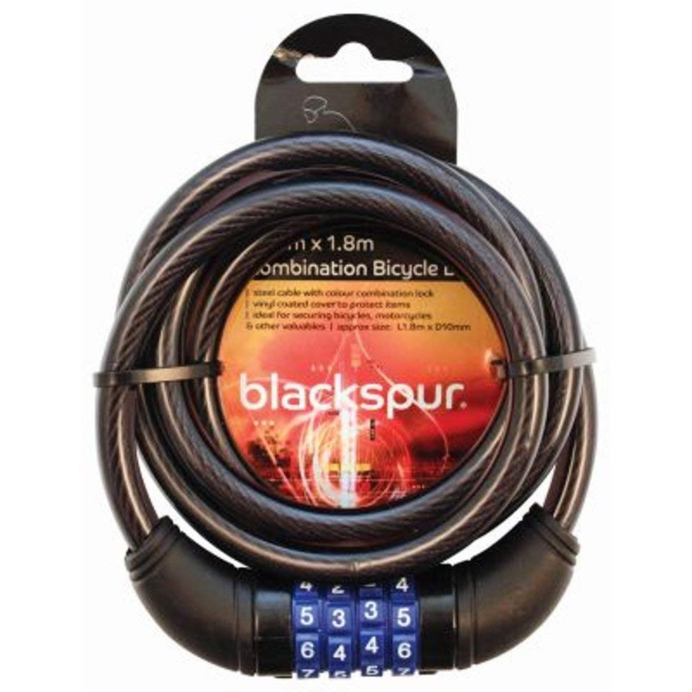 Gadget Zone UK1.8m Re-Settable 4 Digit Combination Bike Lock | Heavy Duty Steel Spiral Cable Lock with PVC Cable Cover - Ideal to Secure Bike, Motorbike, Cycles