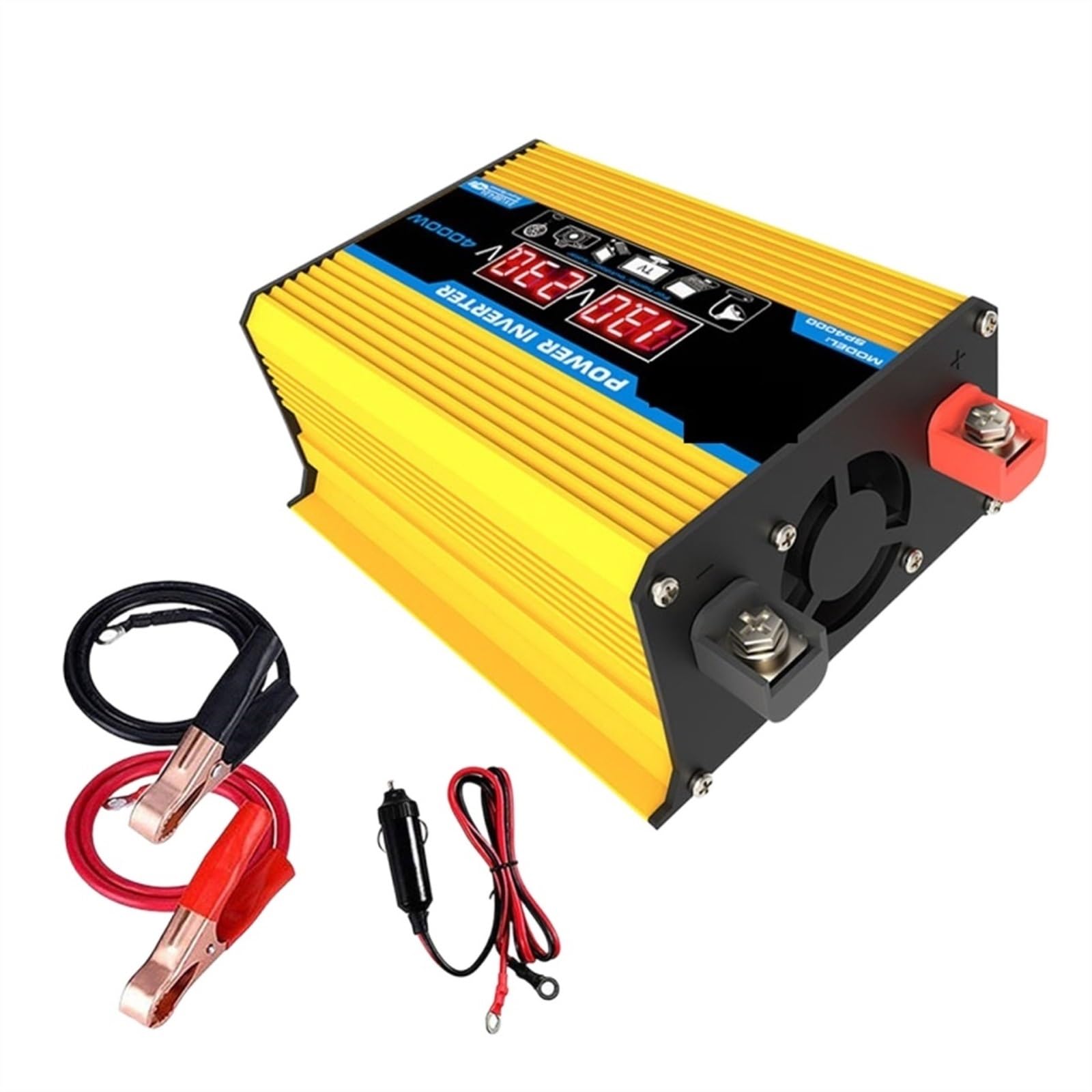 CUDTAPI Pure Sine Wave Inverter 8000W LED Display Inverter 12V/24V 110/220 Portable Power Bank Converter Solar Car Converter(Modified sine wave-01,Onecolor)