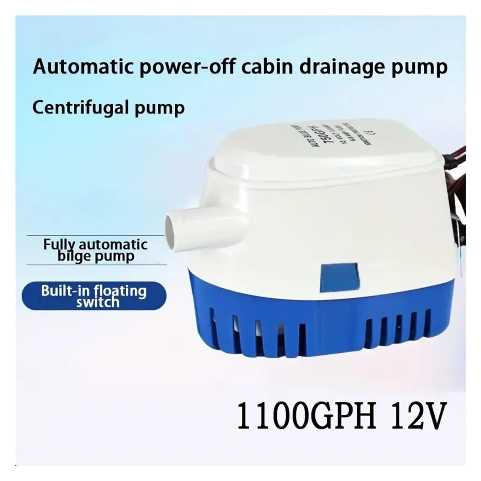 1pc 12V 24V Pompa sommergibile automatica for acqua di sentina for barche Ultimi stili 1100GPH Interruttore a galleggiante automatico incorporato (750GPH)(24V 1100GPH)