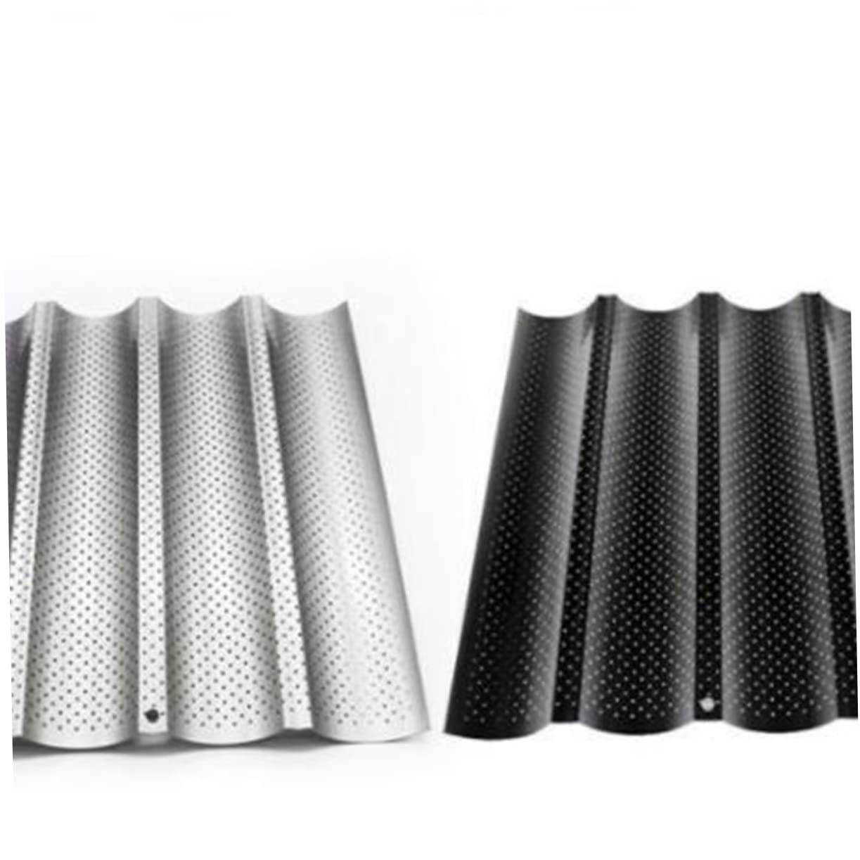 Wellenförmige Backform für Brotstangen aus Kohlenstoffstahl, Schwarz | 3 Slots, für Teig und Französisches Brot, Einsatz in Backshop und Zuhause