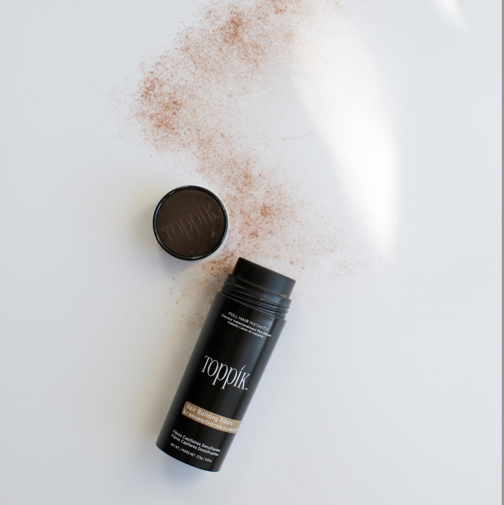 TOPPIK 27,5 g di fibre per capelli, compressore per capelli, nero