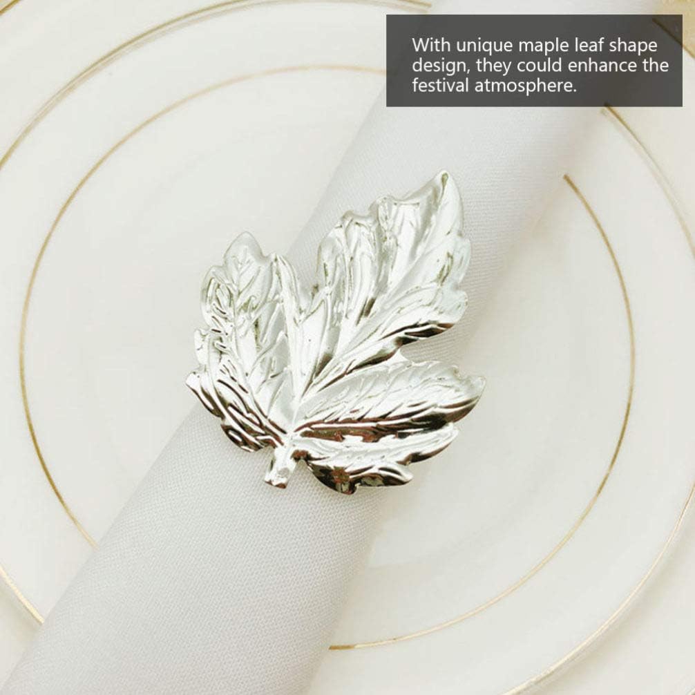 Amazing 🔥 BESTOYARD 3pcs Maple Leaf Napkin Rings Metal Napkin Holders Dinner Table Decor for Christmas Holidays Thanksgiving Wedding Party