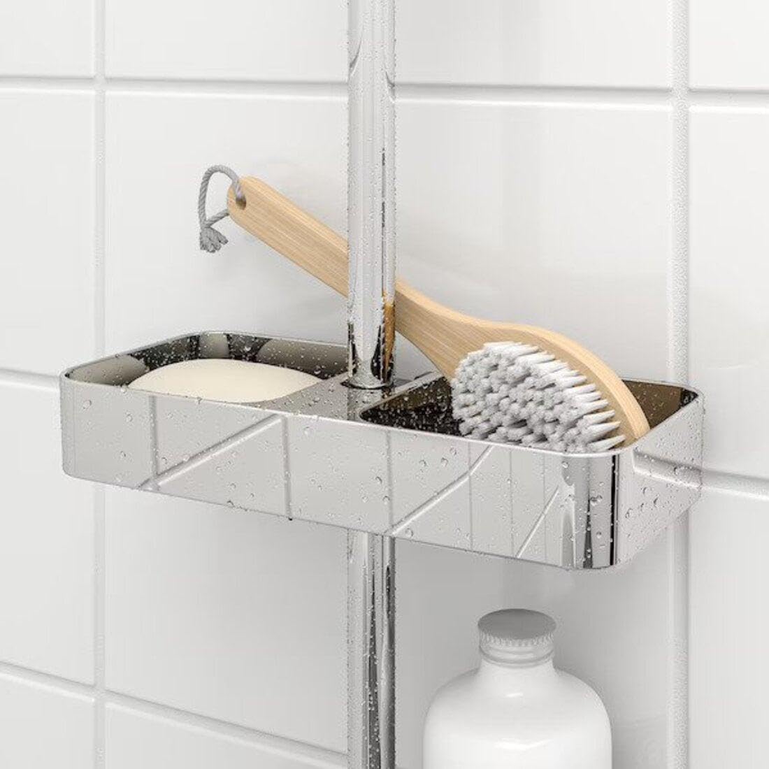 IKEA Duschregal BROGRUND 25x11x4cm verchromt Küche, Haushalt & Wohnen