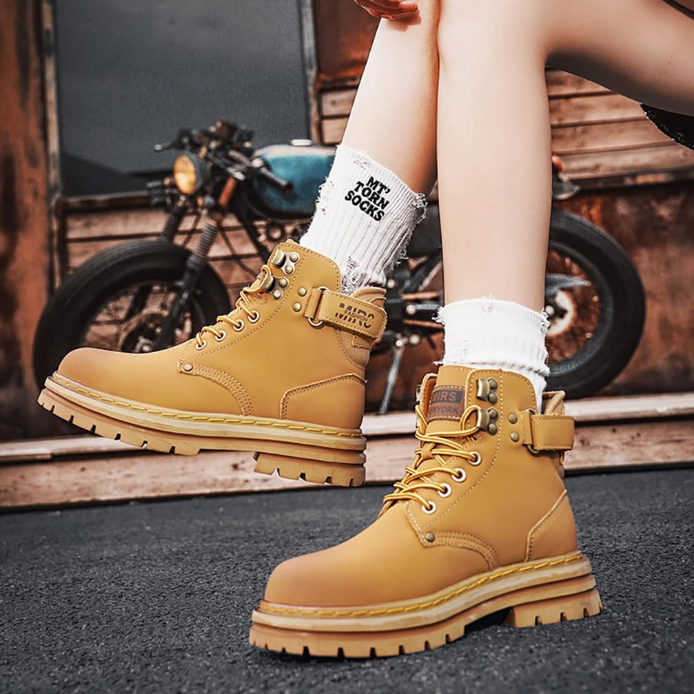 KINGSM] バイクシューズ メンズ サイドジッパー ハイカット ブーツ